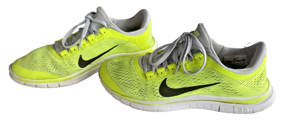 Nike Free RN Flyknit Running Shoes Womens Size 9 Volt Yellow 580392-700 Used